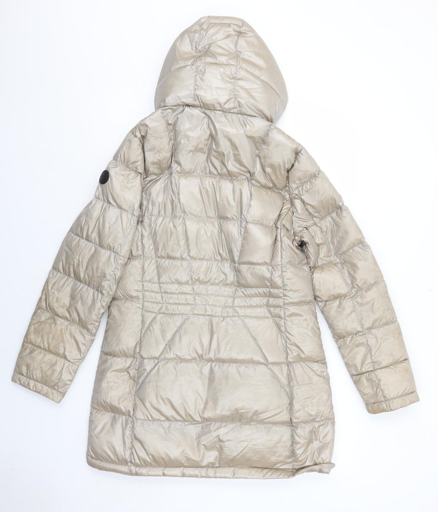 Andrew Marc Womens Beige Quilted Coat Size M Zip