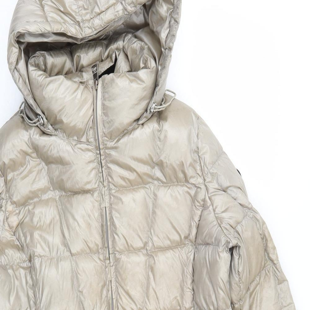 Andrew Marc Womens Beige Quilted Coat Size M Zip
