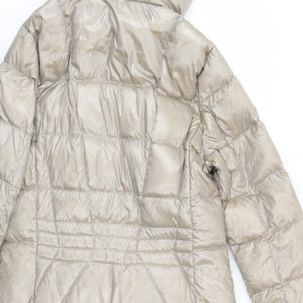 Andrew Marc Womens Beige Quilted Coat Size M Zip