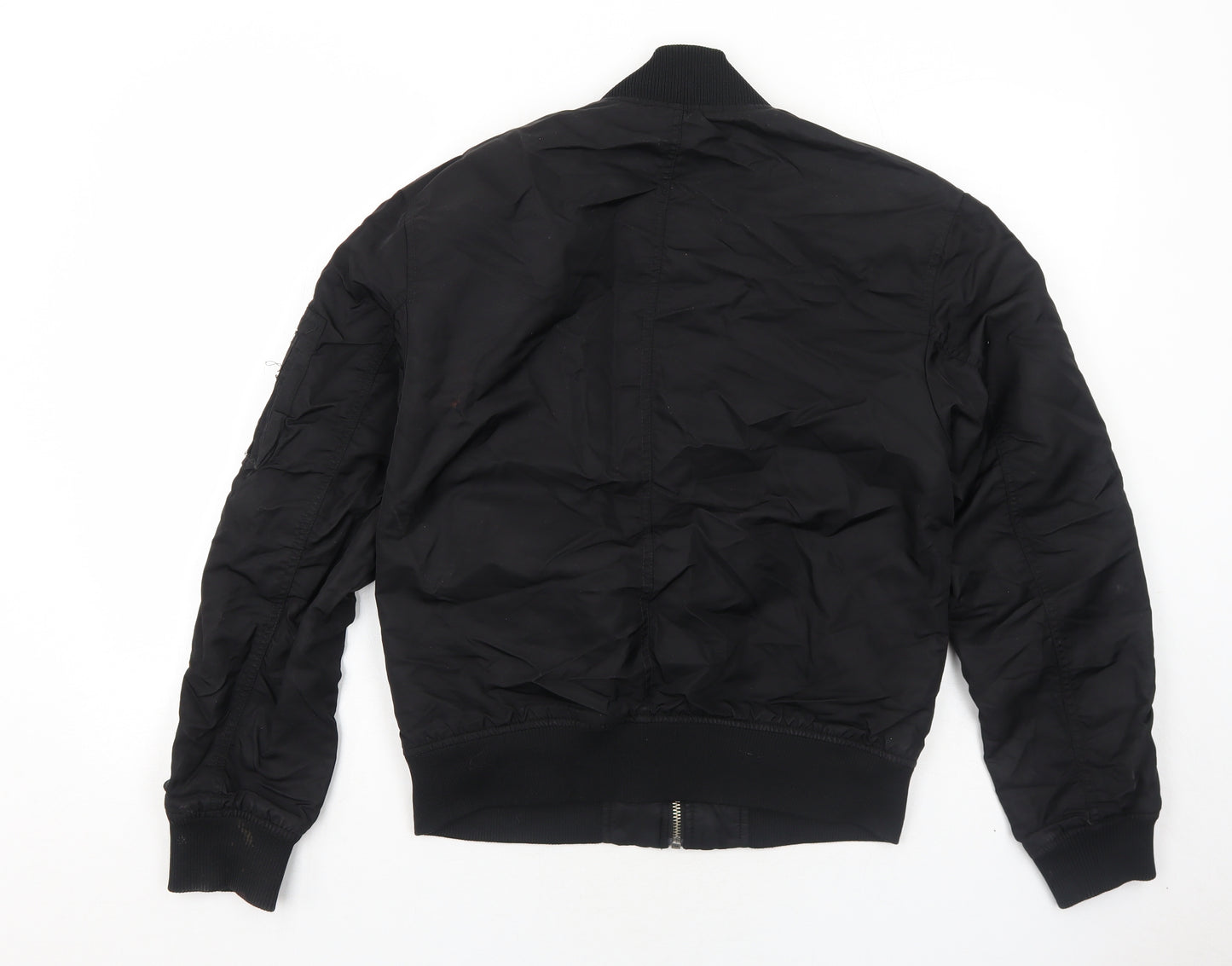 H&M Womens Black Bomber Jacket Jacket Size XS Zip