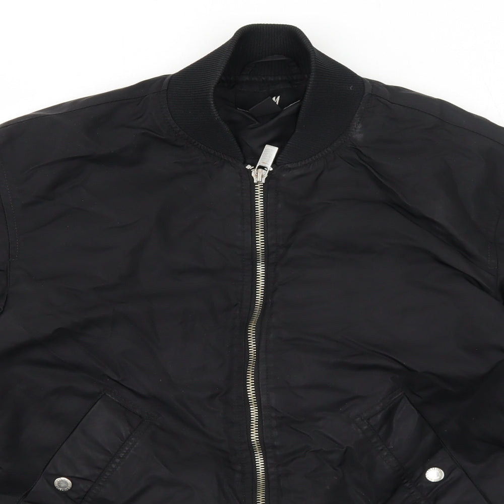 H&M Womens Black Bomber Jacket Jacket Size XS Zip