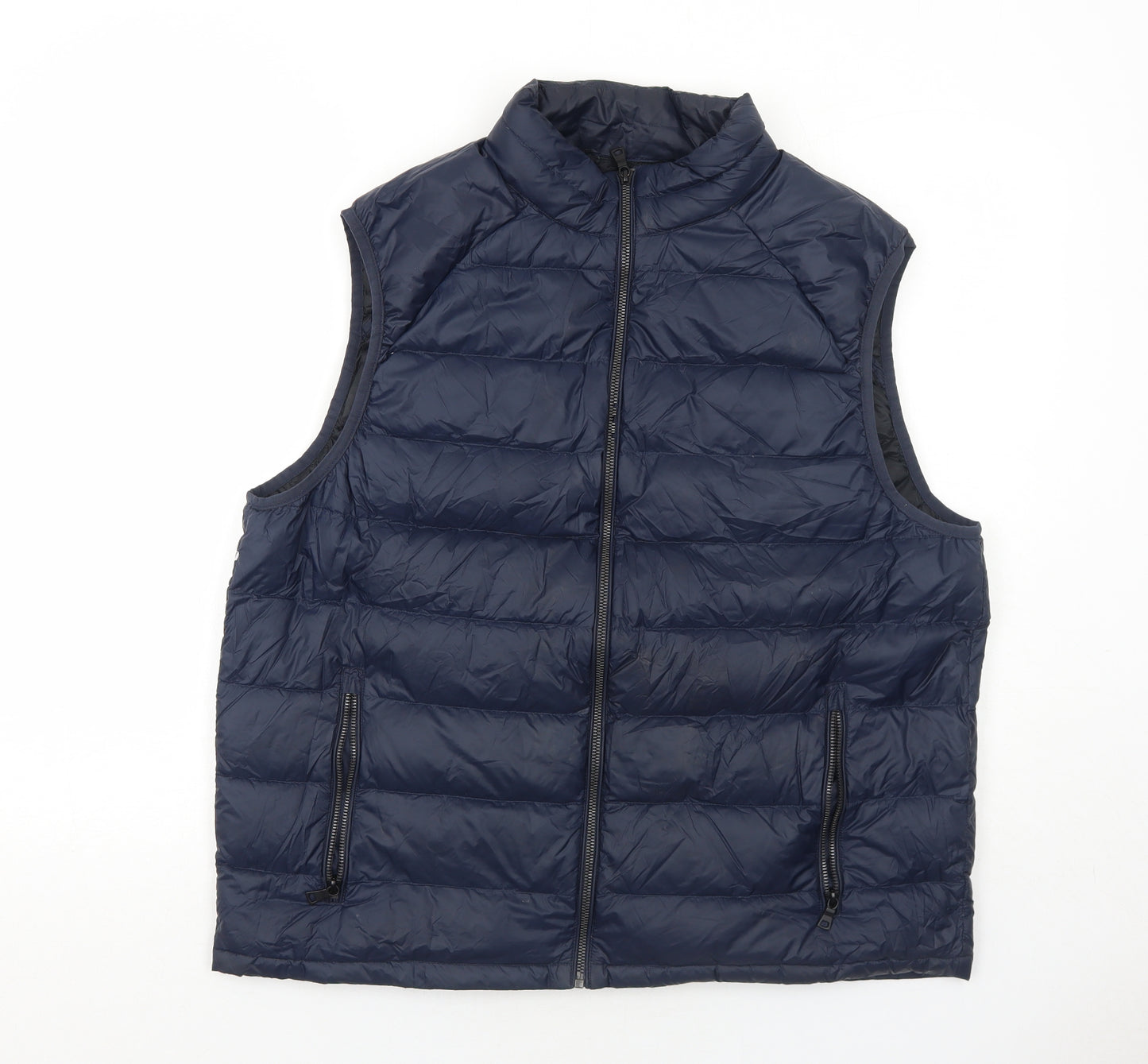 Marks and Spencer Mens Blue Gilet Jacket Size XL Zip