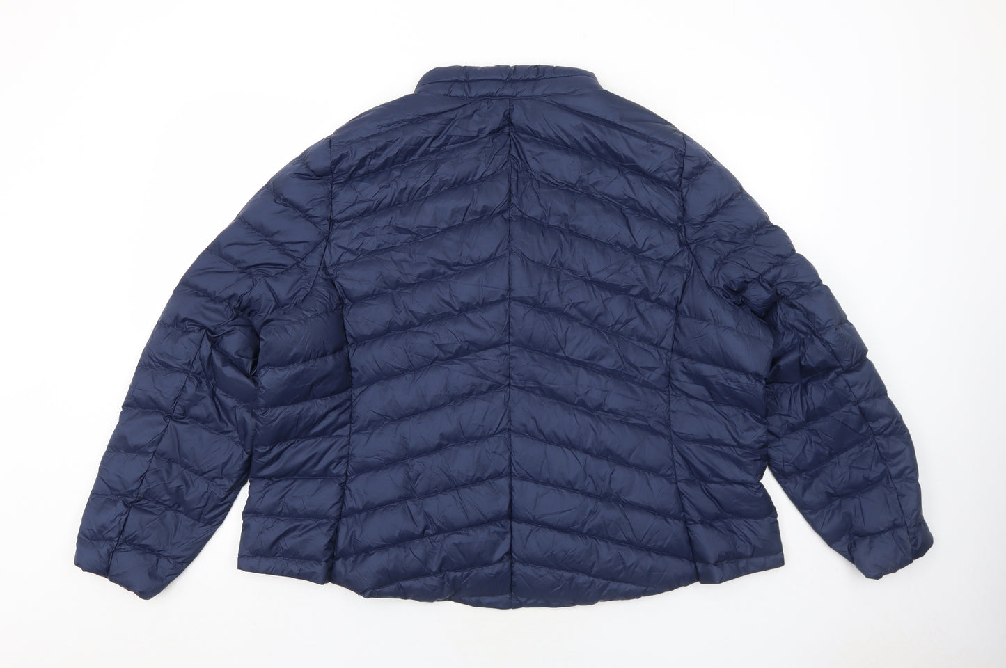 Marks and Spencer Womens Blue Quilted Jacket Size 24 Zip
