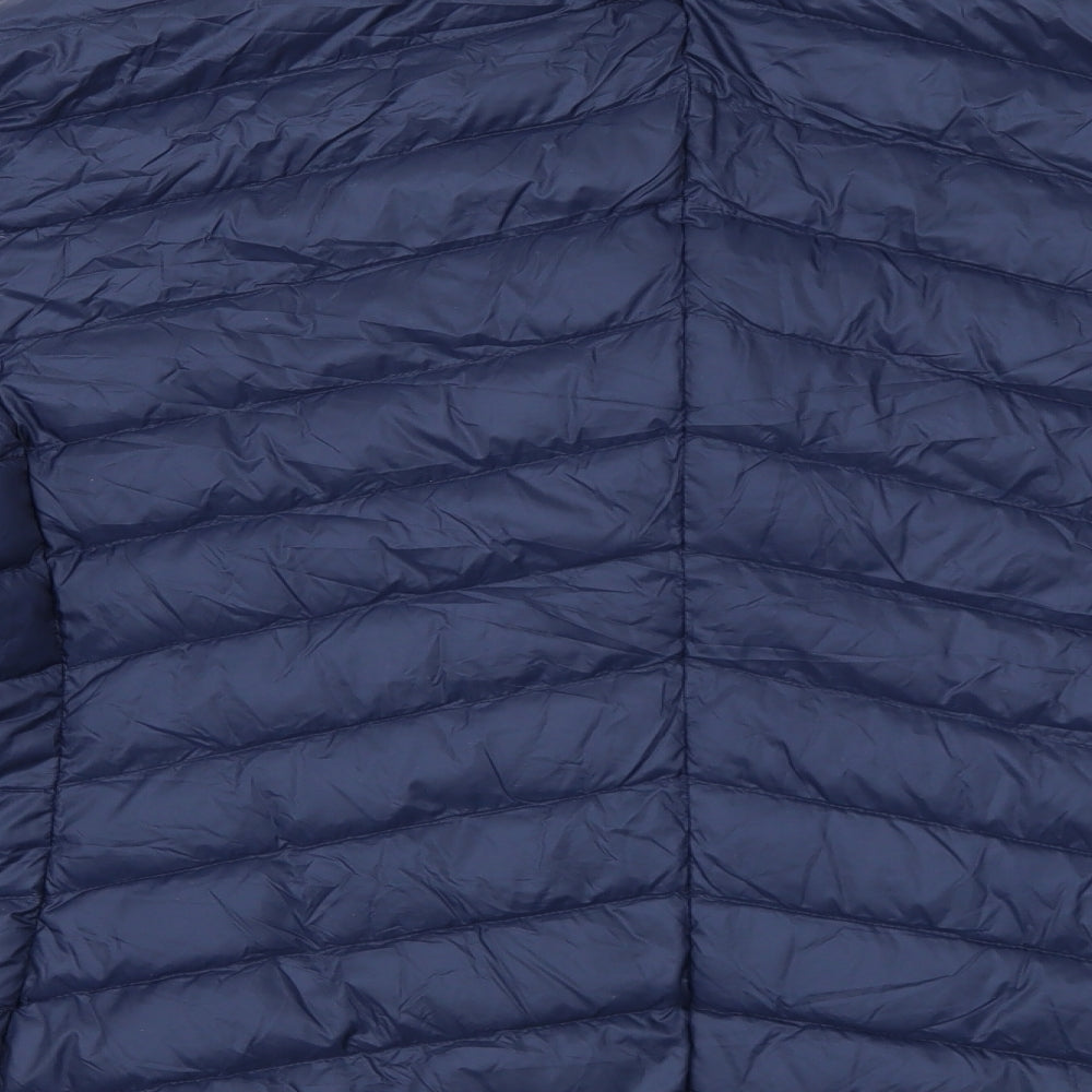 Marks and Spencer Womens Blue Quilted Jacket Size 24 Zip