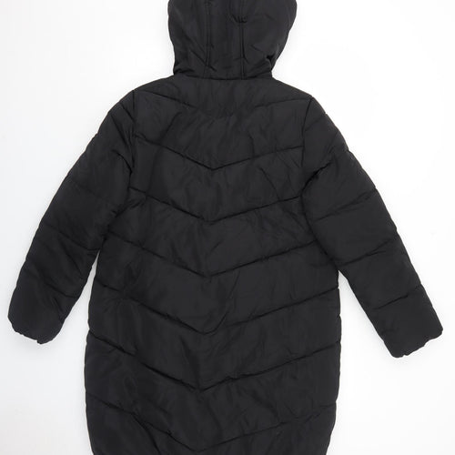 Marks and Spencer Womens Black Quilted Coat Size 10 Zip