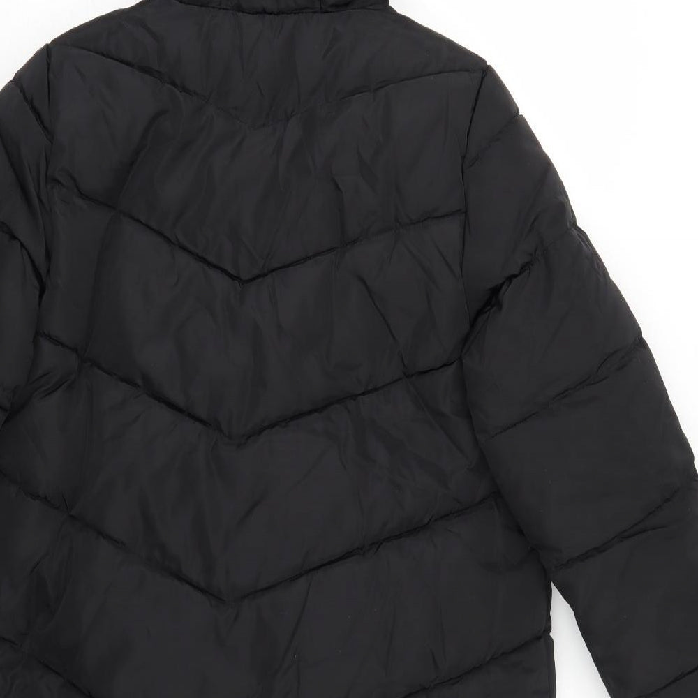 Marks and Spencer Womens Black Quilted Coat Size 10 Zip