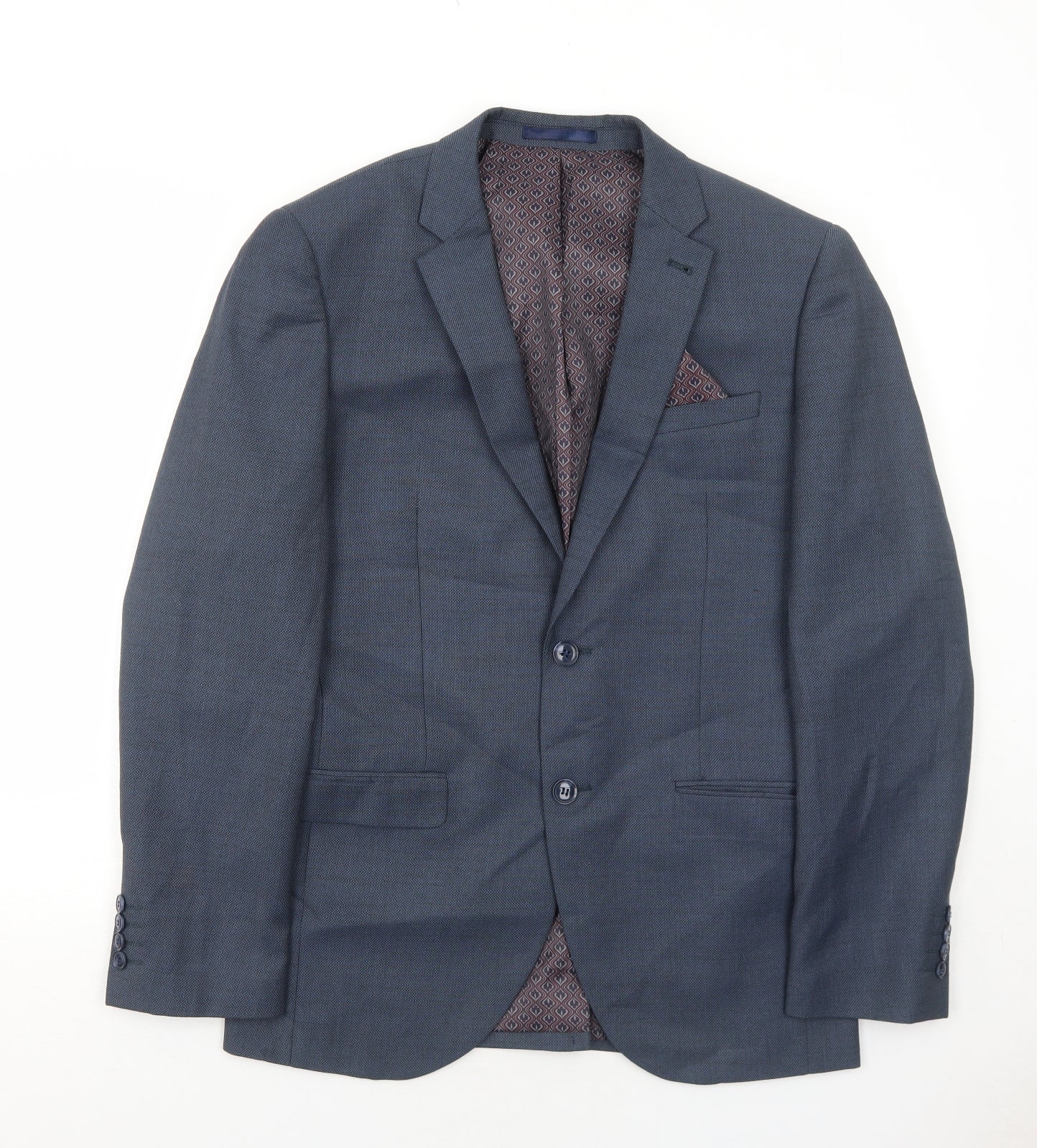 NEXT Mens Blue Polyester Jacket Suit Jacket Size 38 Regular