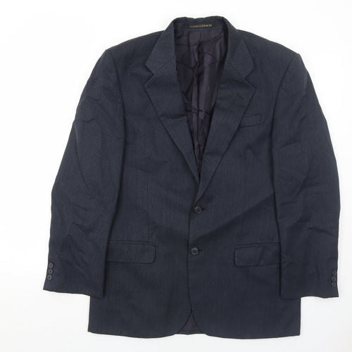 Marks and Spencer Mens Blue Wool Jacket Suit Jacket Size 38 Regular
