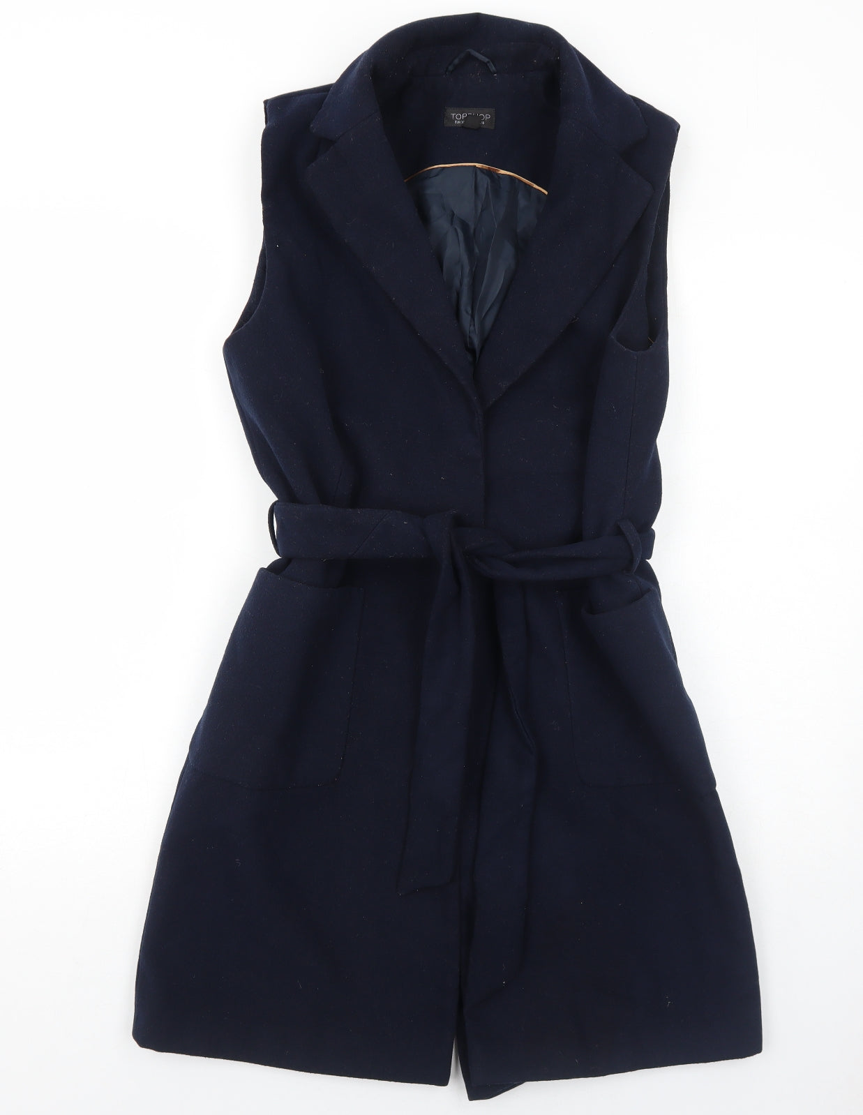 Topshop Womens Blue Gilet Jacket Size 10 Snap