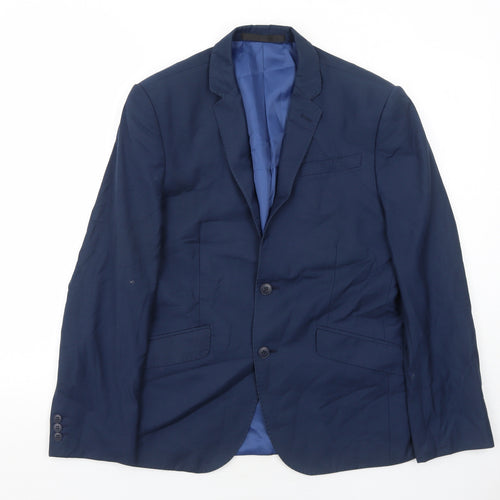 Marks and Spencer Mens Blue Polyester Jacket Suit Jacket Size 38 Regular