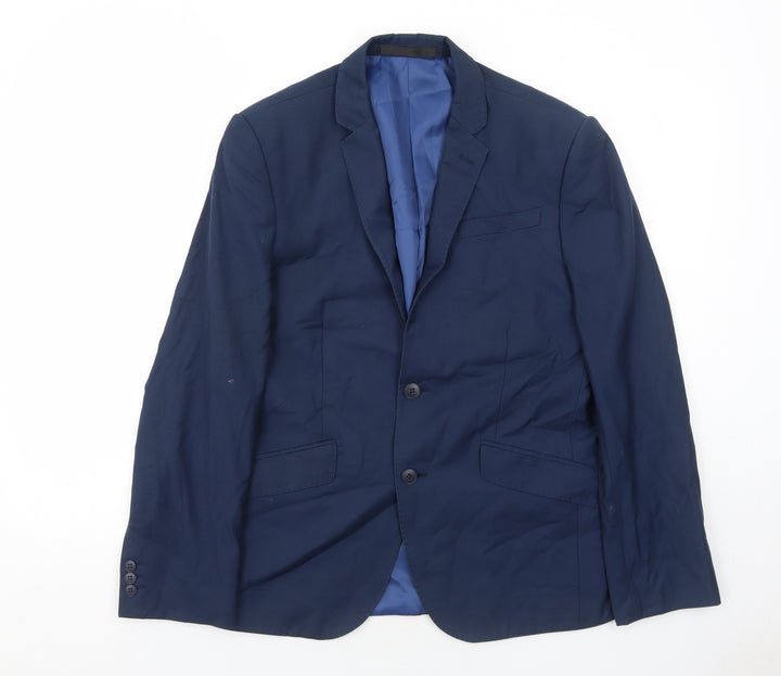 Marks and Spencer Mens Blue Polyester Jacket Suit Jacket Size 38 Regular