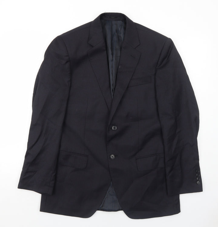 Lanificio Mens Black Wool Jacket Suit Jacket Size 38 Regular