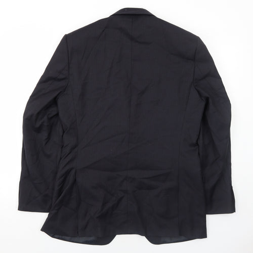 Lanificio Mens Black Wool Jacket Suit Jacket Size 38 Regular