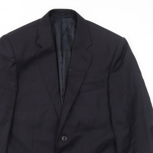 Lanificio Mens Black Wool Jacket Suit Jacket Size 38 Regular