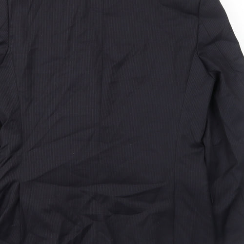 Lanificio Mens Black Wool Jacket Suit Jacket Size 38 Regular