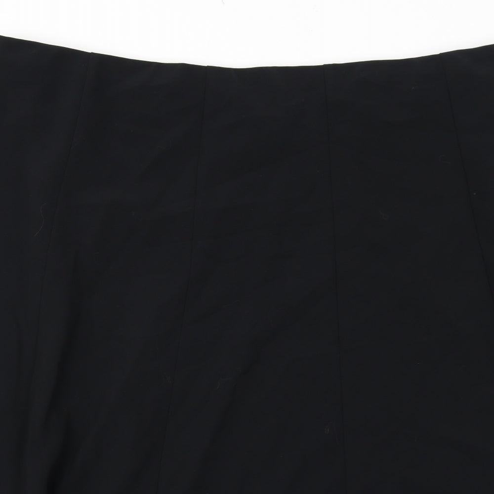 Marks and Spencer Womens Black Geometric Polyester A-Line Skirt Size 26
