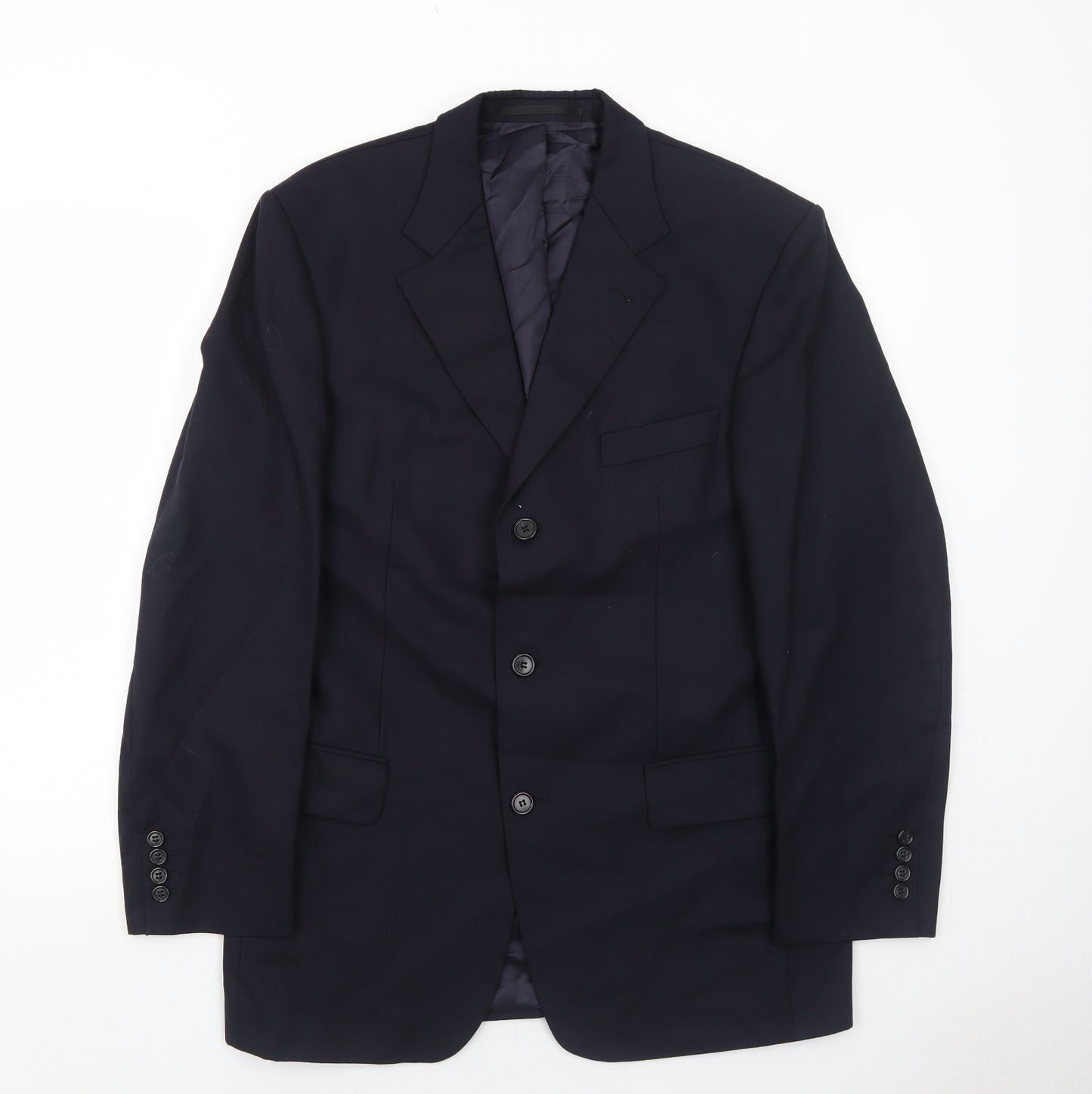 Odermark Mens Blue Wool Jacket Suit Jacket Size 42 Regular