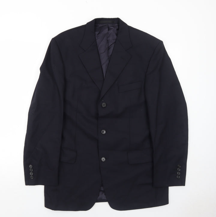 Odermark Mens Blue Wool Jacket Suit Jacket Size 42 Regular