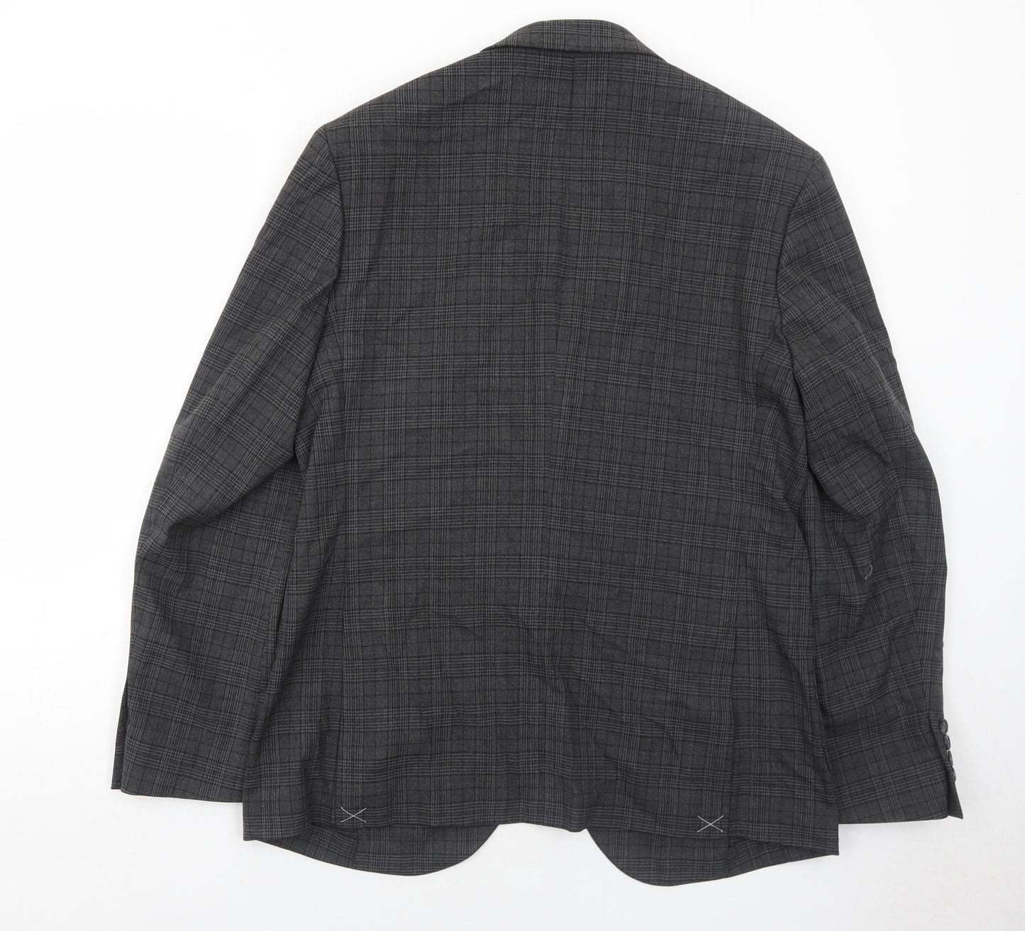 Marks and Spencer Mens Grey Geometric Polyester Jacket Suit Jacket Size 40 Regular
