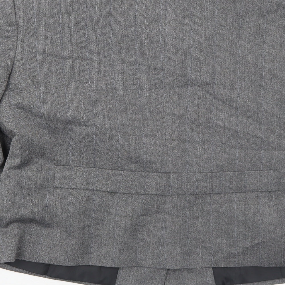AMARANTO Womens Grey Jacket Blazer Size 14 Button