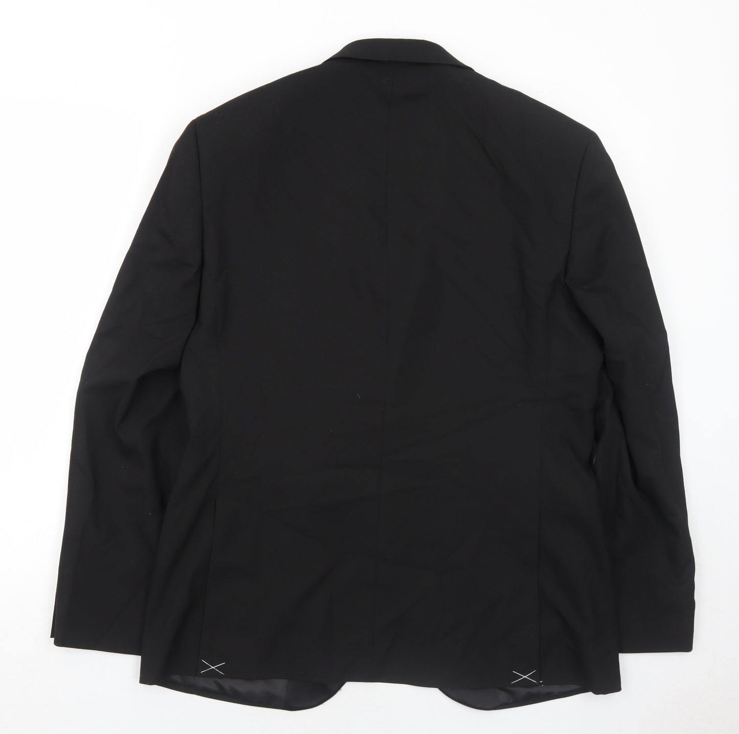 Marks and Spencer Mens Black Polyester Tuxedo Suit Jacket Size 38 Regular