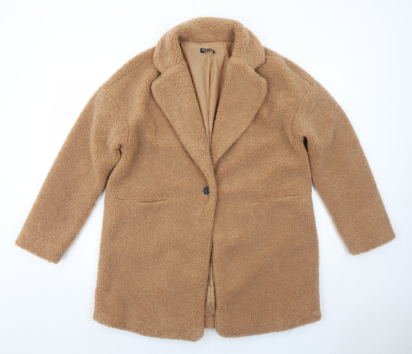 Nasty Gal Womens Brown Jacket Size M Button - Teddy Bear Style