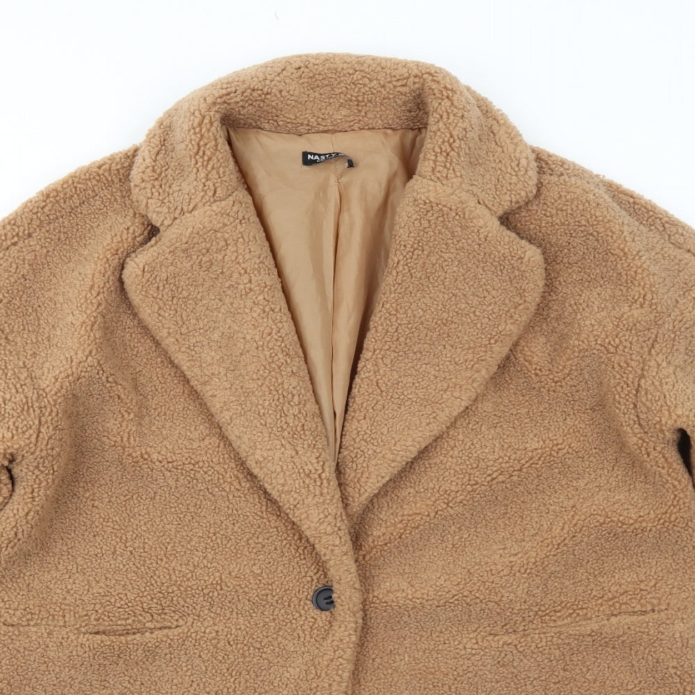 Nasty Gal Womens Brown Jacket Size M Button - Teddy Bear Style