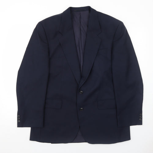 Baulmer Mens Blue Polyester Jacket Suit Jacket Size 44 Regular