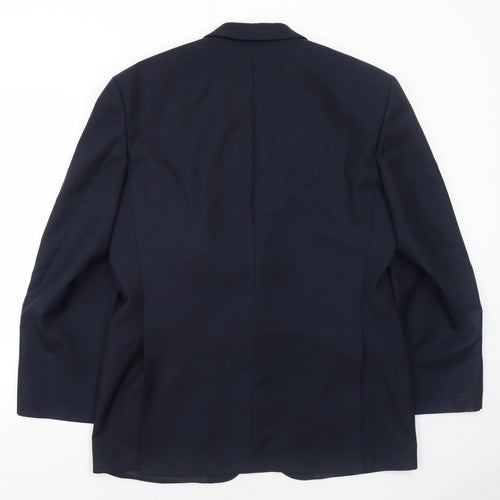 Baulmer Mens Blue Polyester Jacket Suit Jacket Size 44 Regular
