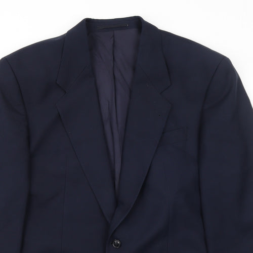 Baulmer Mens Blue Polyester Jacket Suit Jacket Size 44 Regular