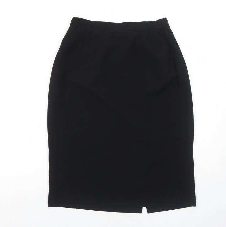 Jean Ricard Womens Black Polyester Straight & Pencil Skirt Size 12 Zip