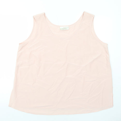 Ann Harvey Womens Pink Polyester Basic Tank Size 12 Round Neck