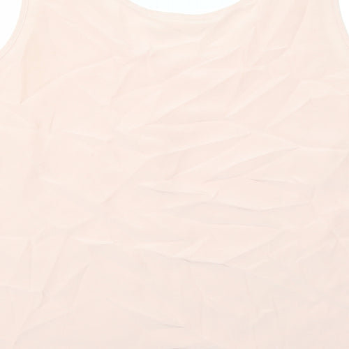 Ann Harvey Womens Pink Polyester Basic Tank Size 12 Round Neck