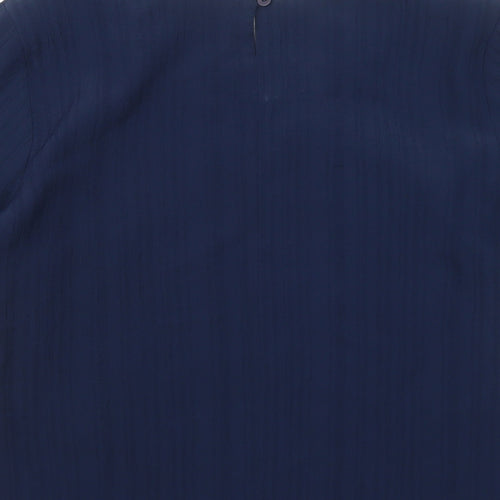 FOSBY Womens Blue Polyester Basic T-Shirt Size 14 Round Neck