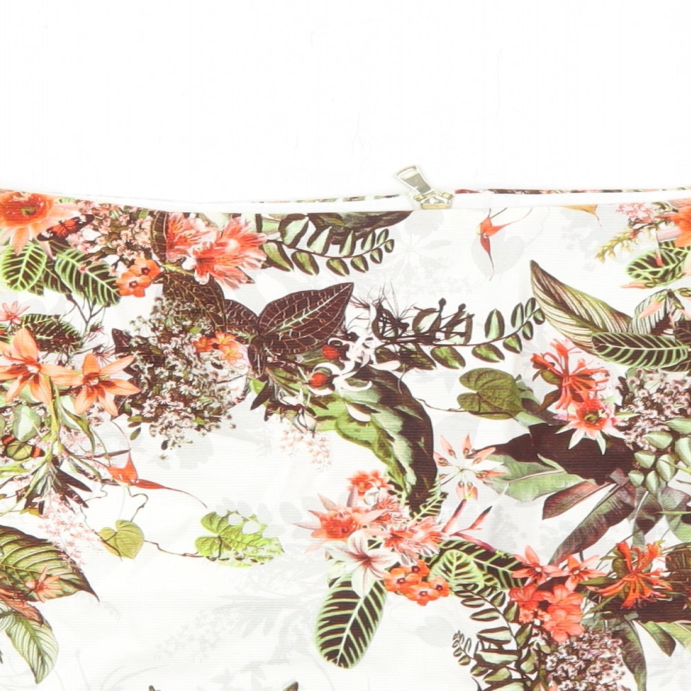 River Island Womens White Floral Cotton A-Line Skirt Size 10 Zip