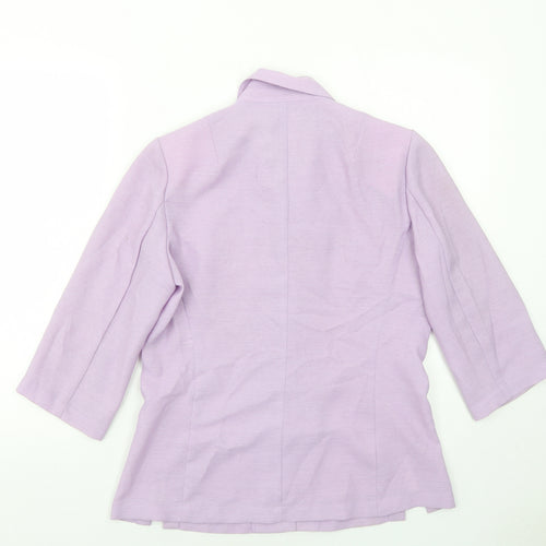 Jenny D Womens Purple Polyester Basic Button-Up Size 12 Collared