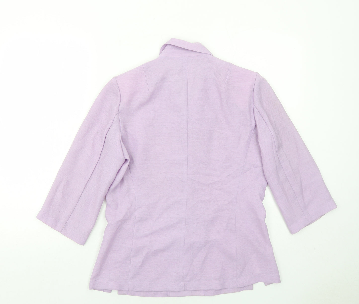 Jenny D Womens Purple Polyester Basic Button-Up Size 12 Collared