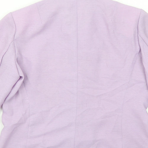 Jenny D Womens Purple Polyester Basic Button-Up Size 12 Collared