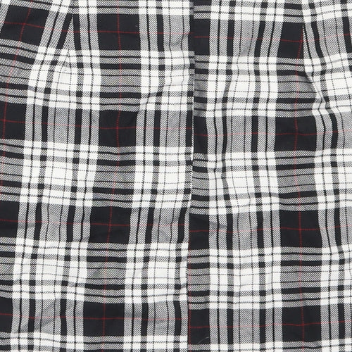 Nasty Gal Womens Black Plaid Polyester A-Line Skirt Size 8 Zip
