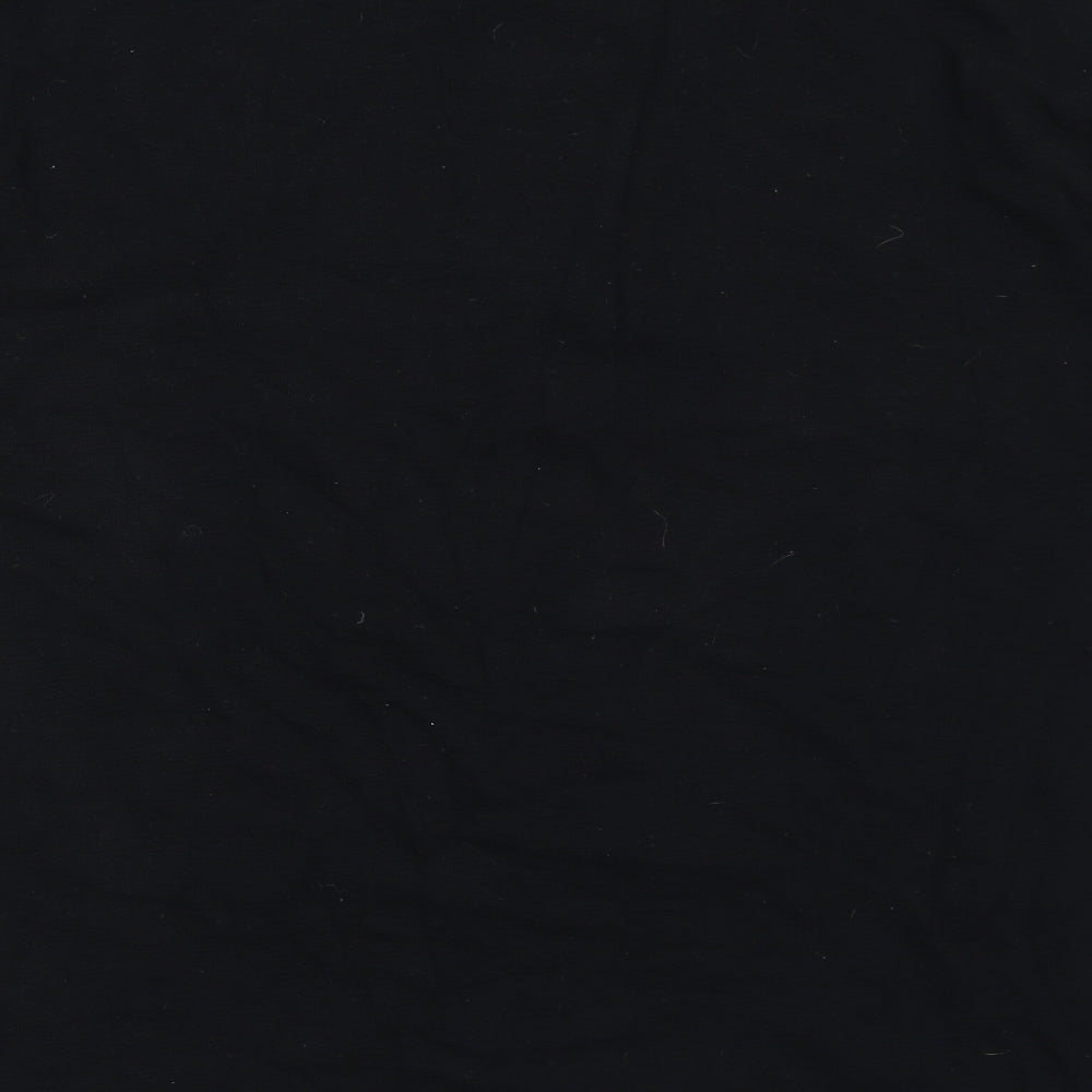 Pull&Bear Mens Black Cotton T-Shirt Size XL Round Neck