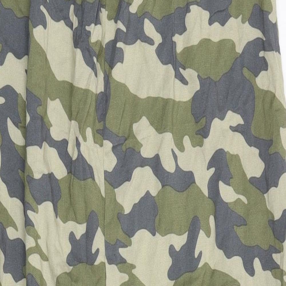 New Look Womens Green Camouflage Viscose Jumpsuit One-Piece Size 10