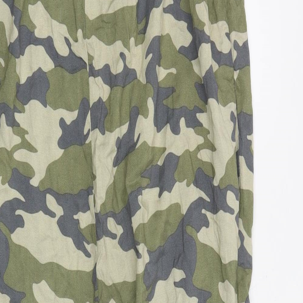 New Look Womens Green Camouflage Viscose Jumpsuit One-Piece Size 10