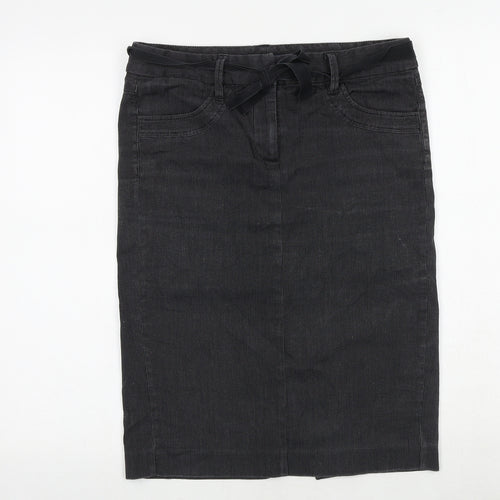 French Connection Womens Green Cotton A-Line Skirt Size 10 Tie