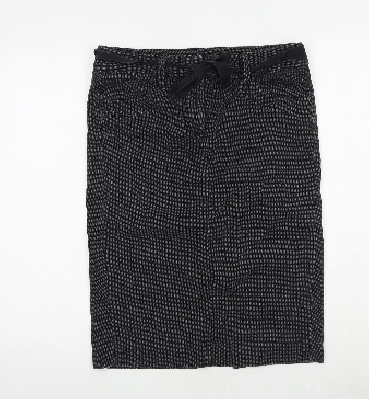 French Connection Womens Green Cotton A-Line Skirt Size 10 Tie