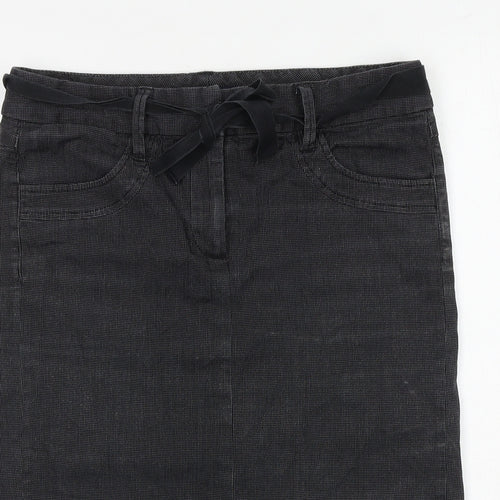 French Connection Womens Green Cotton A-Line Skirt Size 10 Tie