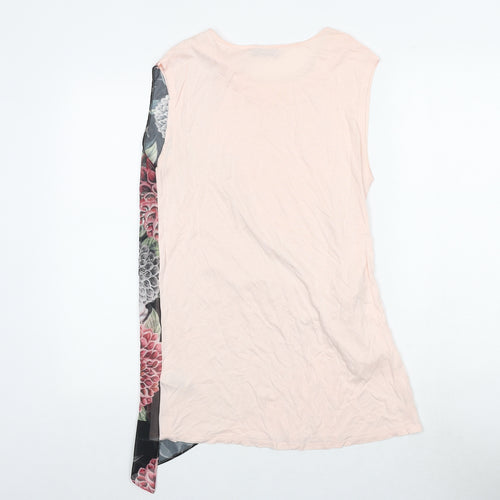Per Una Womens Pink Floral Viscose Wrap Tank Size 10 Round Neck