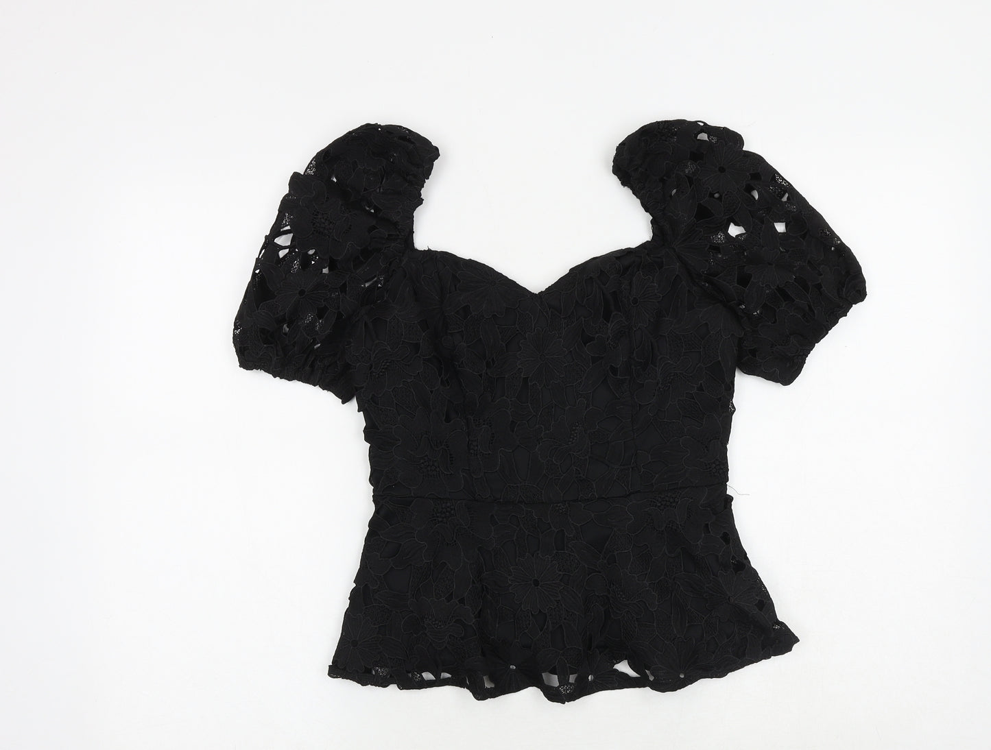 Lipsy Womens Black Polyester Basic Blouse Size 10 Sweetheart