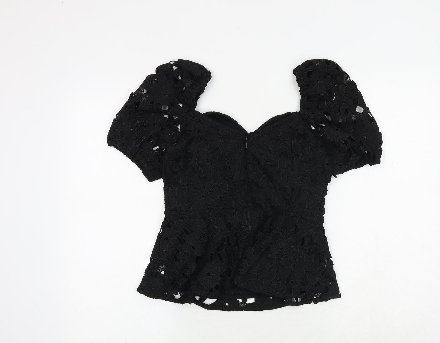 Lipsy Womens Black Polyester Basic Blouse Size 10 Sweetheart