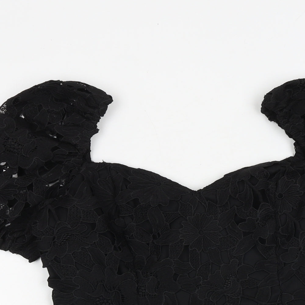 Lipsy Womens Black Polyester Basic Blouse Size 10 Sweetheart
