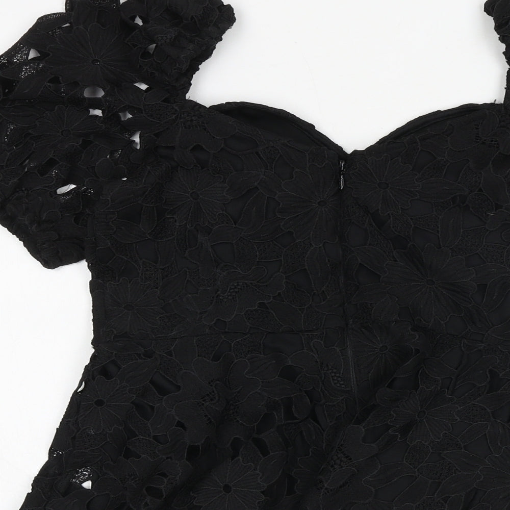 Lipsy Womens Black Polyester Basic Blouse Size 10 Sweetheart